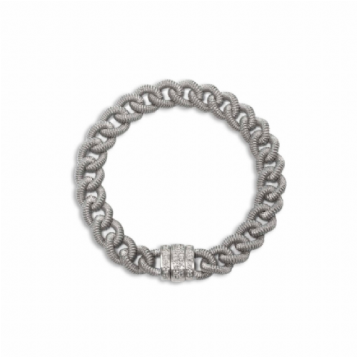 Borsari Bracciale da uomo in argento e diamanti presso Castignoli - Orologeria e gioielleria a Monza