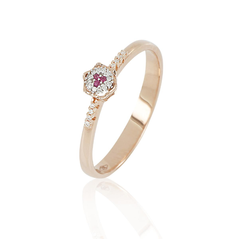 Artlinea Anello Artlinea in oro rosa con diamanti e rubini presso Castignoli - Orologeria e gioielleria a Monza