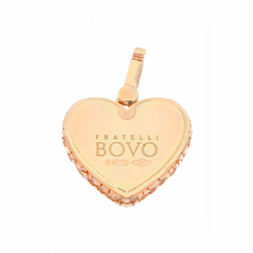 Fratelli Bovo Ciondolo cuore in oro rosa con zirconi presso Castignoli - Orologeria e gioielleria a Monza