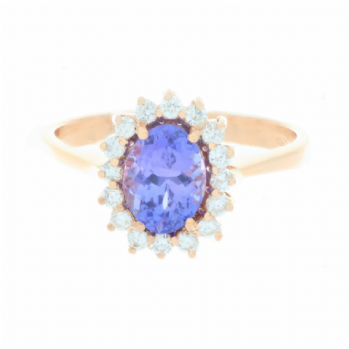  Anello in oro rosa con tanzanite e diamanti presso Castignoli - Orologeria e gioielleria a Monza