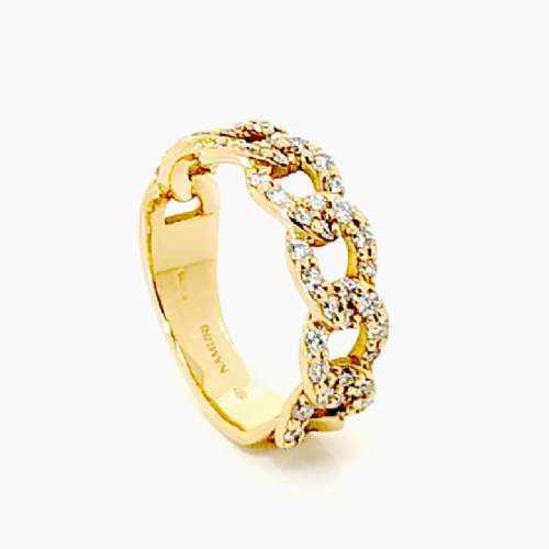  Anello in oro rosa con diamanti groumette Namuri presso Castignoli - Orologeria e gioielleria a Monza