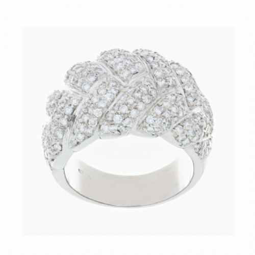  Anello a fascia in oro bianco con pavè di diamanti presso Castignoli - Orologeria e gioielleria a Monza