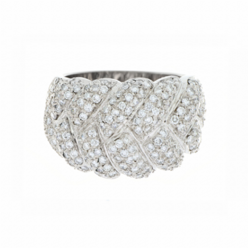  Anello a fascia in oro bianco con pavè di diamanti presso Castignoli - Orologeria e gioielleria a Monza