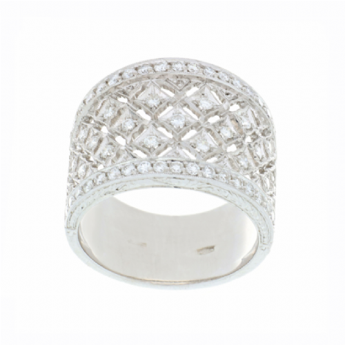  Anello a fascia in oro bianco con diamanti presso Castignoli - Orologeria e gioielleria a Monza