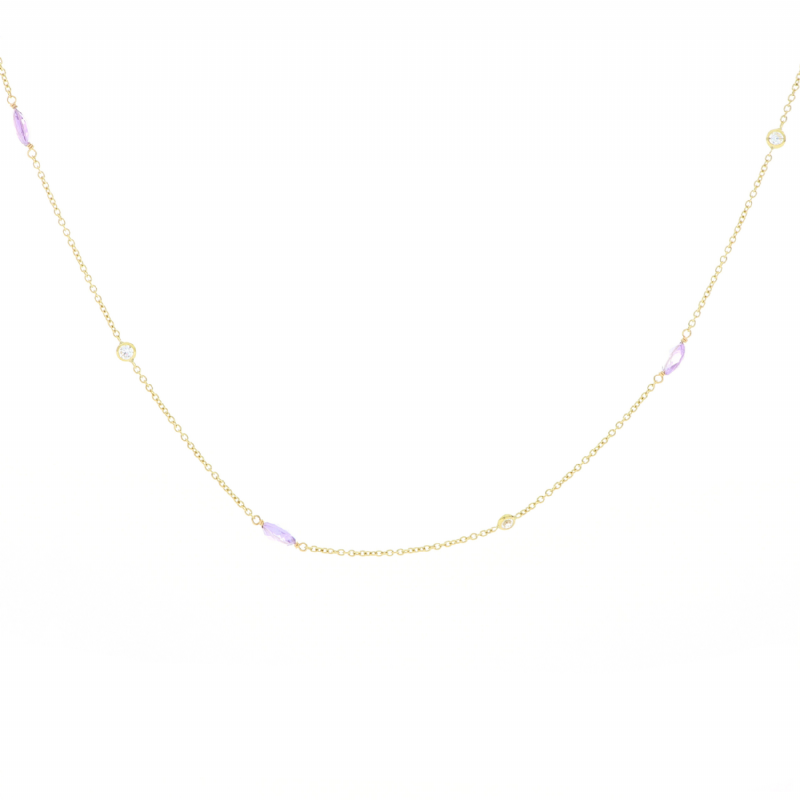  Collana in oro giallo con ametiste e zirconi presso Castignoli - Orologeria e gioielleria a Monza