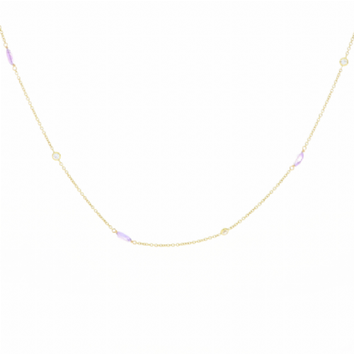  Collana in oro giallo con ametiste e zirconi presso Castignoli - Orologeria e gioielleria a Monza