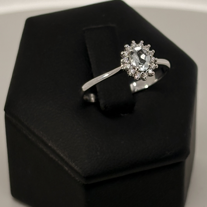 Namuri&nbsp;Anello in oro bianco con acquamarina e diamanti presso Castignoli - Orologeria e gioielleria a Monza