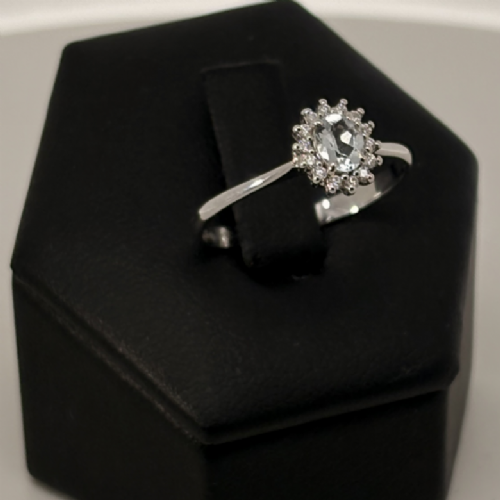 Namuri&nbsp;Anello in oro bianco con acquamarina e diamanti presso Castignoli - Orologeria e gioielleria a Monza