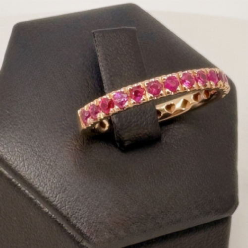 Namuri&nbsp;Anello mezza veretta in oro rosa con rubini presso Castignoli - Orologeria e gioielleria a Monza