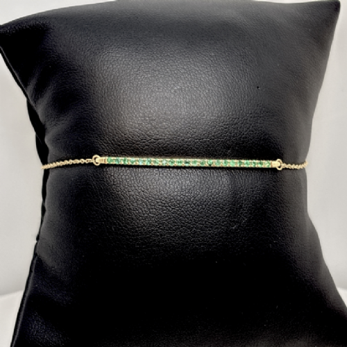 Namuri&nbsp;Bracciale in oro giallo con elemento centrale rigido e smeraldi  presso Castignoli - Orologeria e gioielleria a Monza