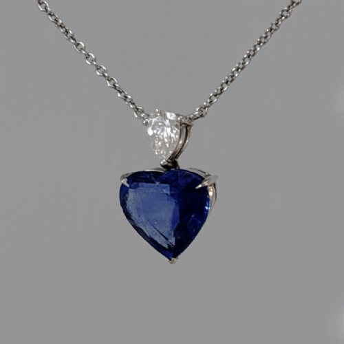 &nbsp;Collana con zaffiro a cuore e diamante presso Castignoli - Orologeria e gioielleria a Monza