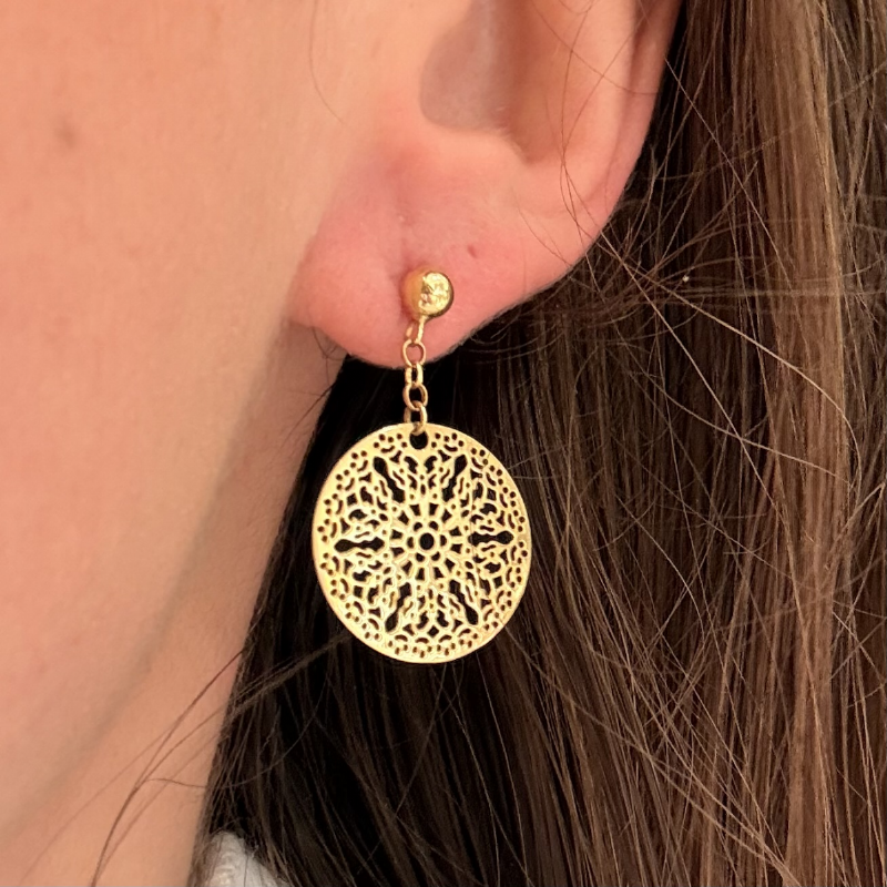 &nbsp;Orecchini pendenti traforati in oro giallo presso Castignoli - Orologeria e gioielleria a Monza