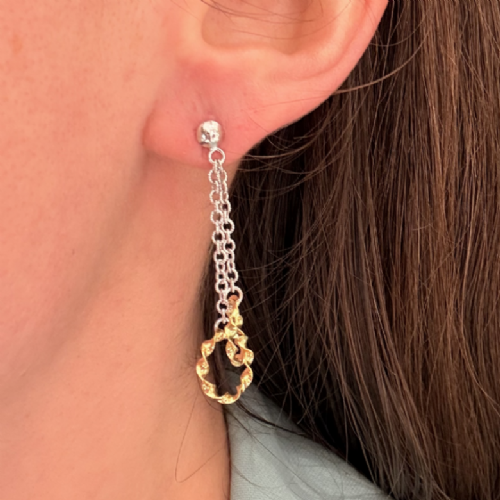 &nbsp;Orecchini pendenti in oro bianco e oro giallo presso Castignoli - Orologeria e gioielleria a Monza