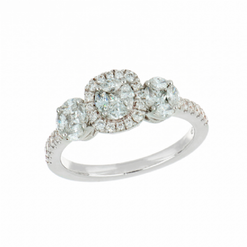  Anello in oro bianco con diamanti Princess presso Castignoli - Orologeria e gioielleria a Monza