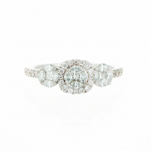  Anello in oro bianco con diamanti Princess presso Castignoli - Orologeria e gioielleria a Monza