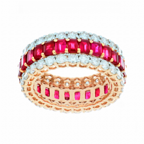  Anello in oro rosa con rubini e diamanti presso Castignoli - Orologeria e gioielleria a Monza