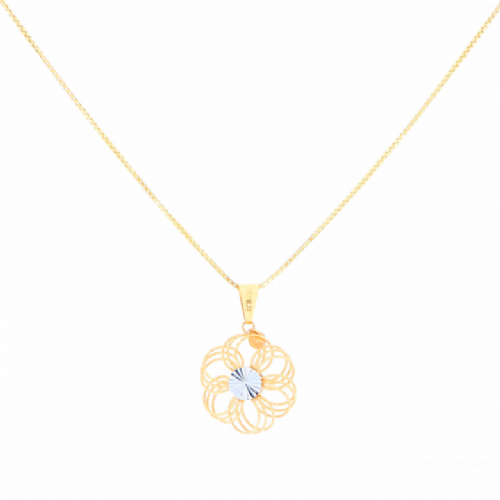  Collana fiore in oro giallo e bianco presso Castignoli - Orologeria e gioielleria a Monza