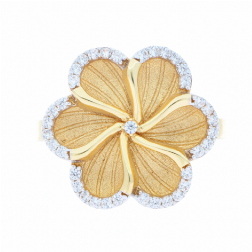  Anello in oro giallo e bianco con zirconi presso Castignoli - Orologeria e gioielleria a Monza