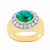  Anello in oro giallo con smeraldo cabochon e diamanti presso Castignoli - Orologeria e gioielleria a Monza