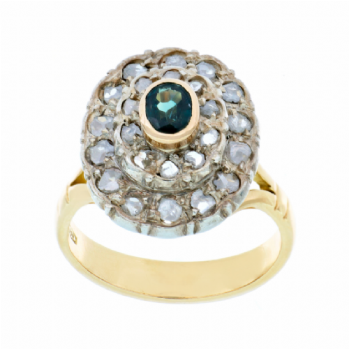  Anello in oro giallo con zaffiro e diamanti presso Castignoli - Orologeria e gioielleria a Monza