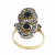  Anello in oro giallo e argento con zaffiri e diamanti presso Castignoli - Orologeria e gioielleria a Monza