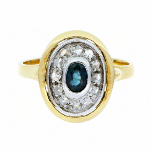  Anello in oro giallo con zaffiro e diamanti presso Castignoli - Orologeria e gioielleria a Monza