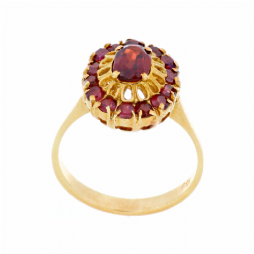  Anello in oro giallo con granati presso Castignoli - Orologeria e gioielleria a Monza