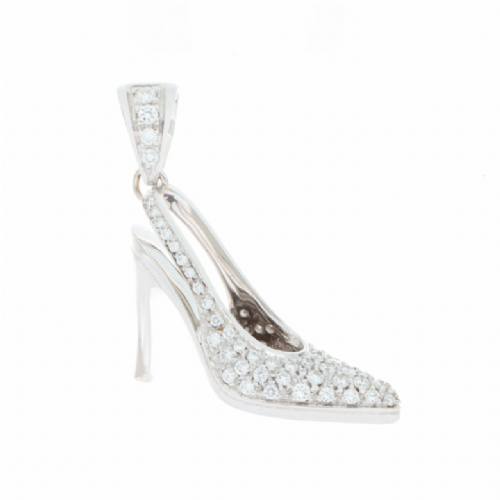  Ciondolo scarpa col tacco in oro bianco e diamanti presso Castignoli - Orologeria e gioielleria a Monza
