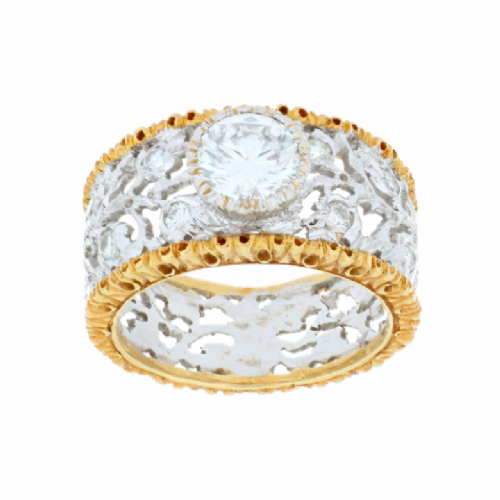  anello in oro bianco e giallo con diamanti presso Castignoli - Orologeria e gioielleria a Monza