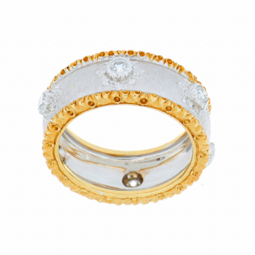  Anello in oro bianco e giallo con diamanti presso Castignoli - Orologeria e gioielleria a Monza