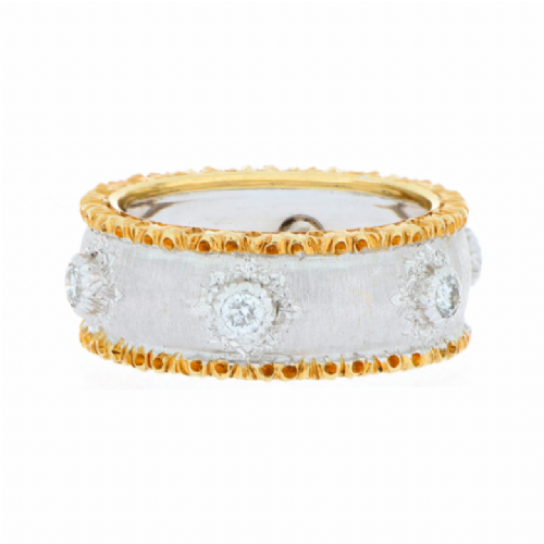 Anello in oro bianco e giallo con diamanti presso Castignoli - Orologeria e gioielleria a Monza